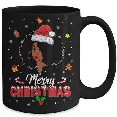 Black Girl Merry Christmas African American Woman Xmas Mug | teecentury