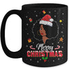 Black Girl Merry Christmas African American Woman Xmas Mug | teecentury