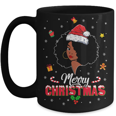Black Girl Merry Christmas African American Woman Xmas Mug | teecentury