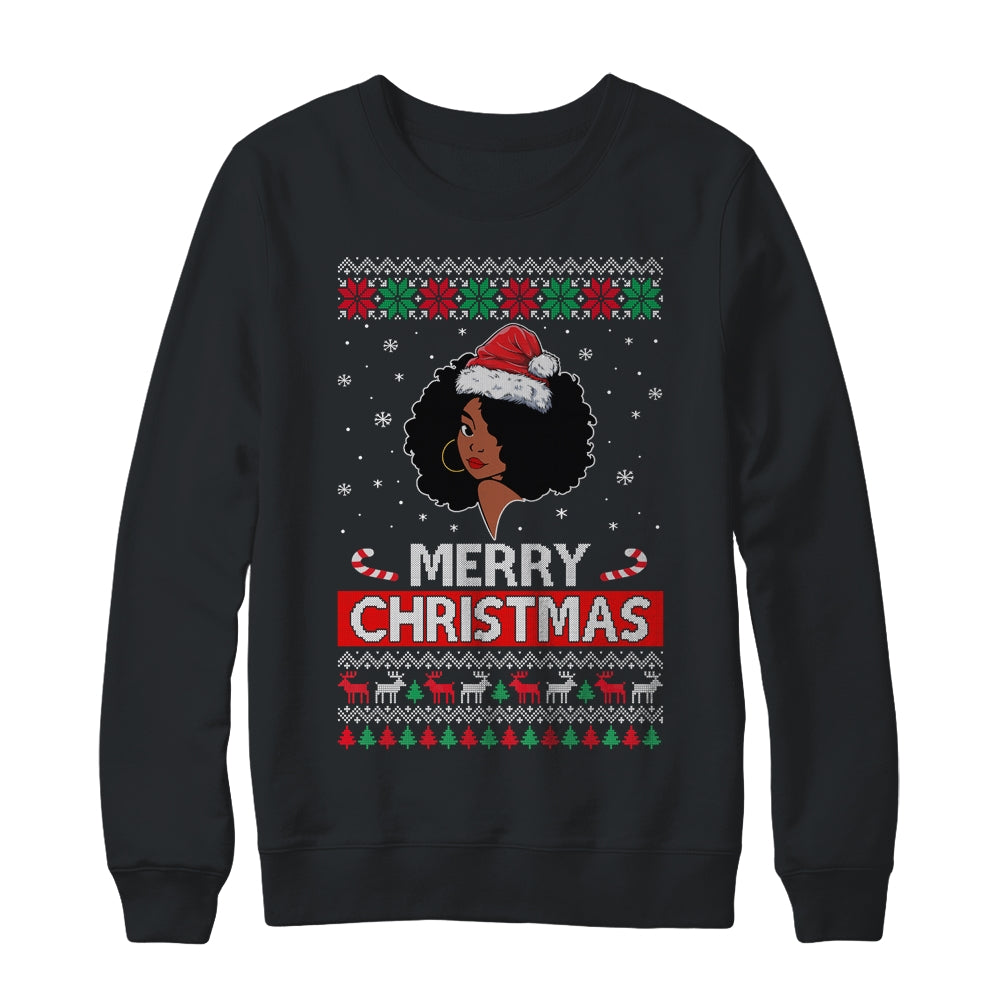 Black Girl Ugly Merry Christmas African American Woman Shirt & Sweatshirt | teecentury