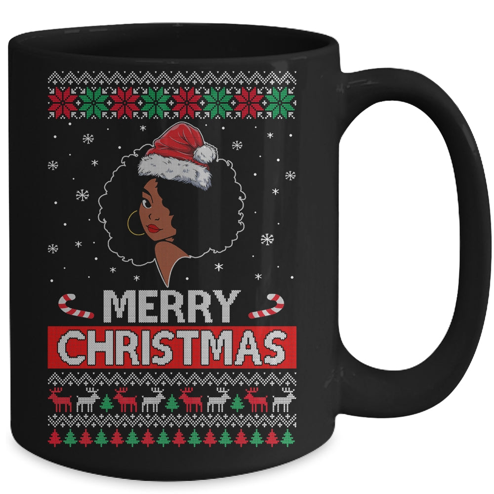 Black Girl Ugly Merry Christmas African American Woman Mug | teecentury