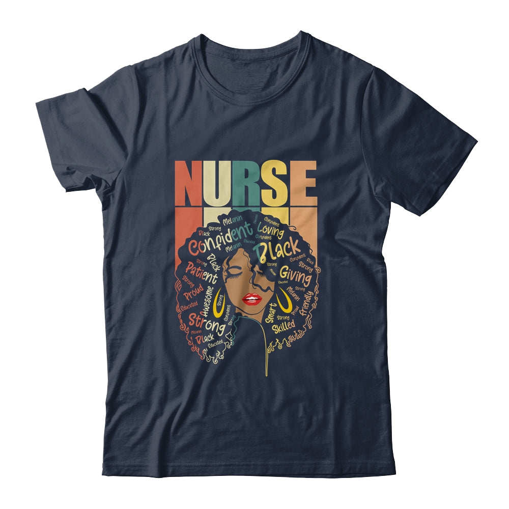 Black Woman Nurse Afro Retro Black History Month T-Shirt & Tank Top | Teecentury.com