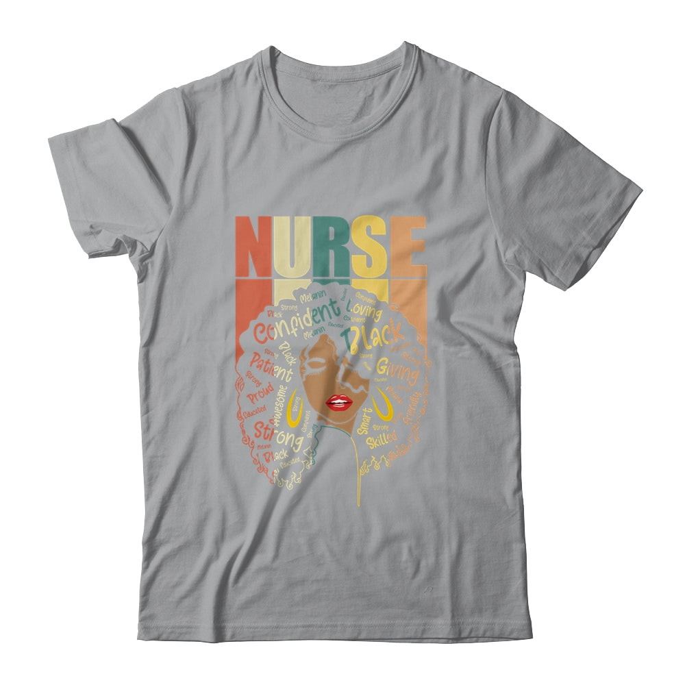 Black Woman Nurse Afro Retro Black History Month T-Shirt & Tank Top | Teecentury.com