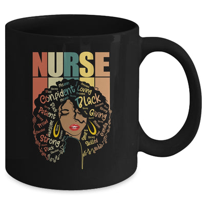 Black Woman Nurse Afro Retro Black History Month Mug Coffee Mug | Teecentury.com