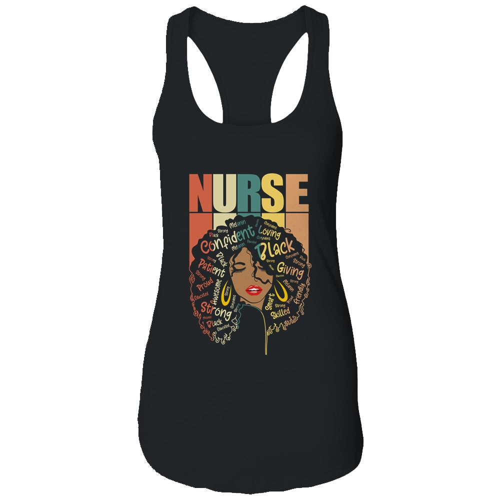 Black Woman Nurse Afro Retro Black History Month T-Shirt & Tank Top | Teecentury.com