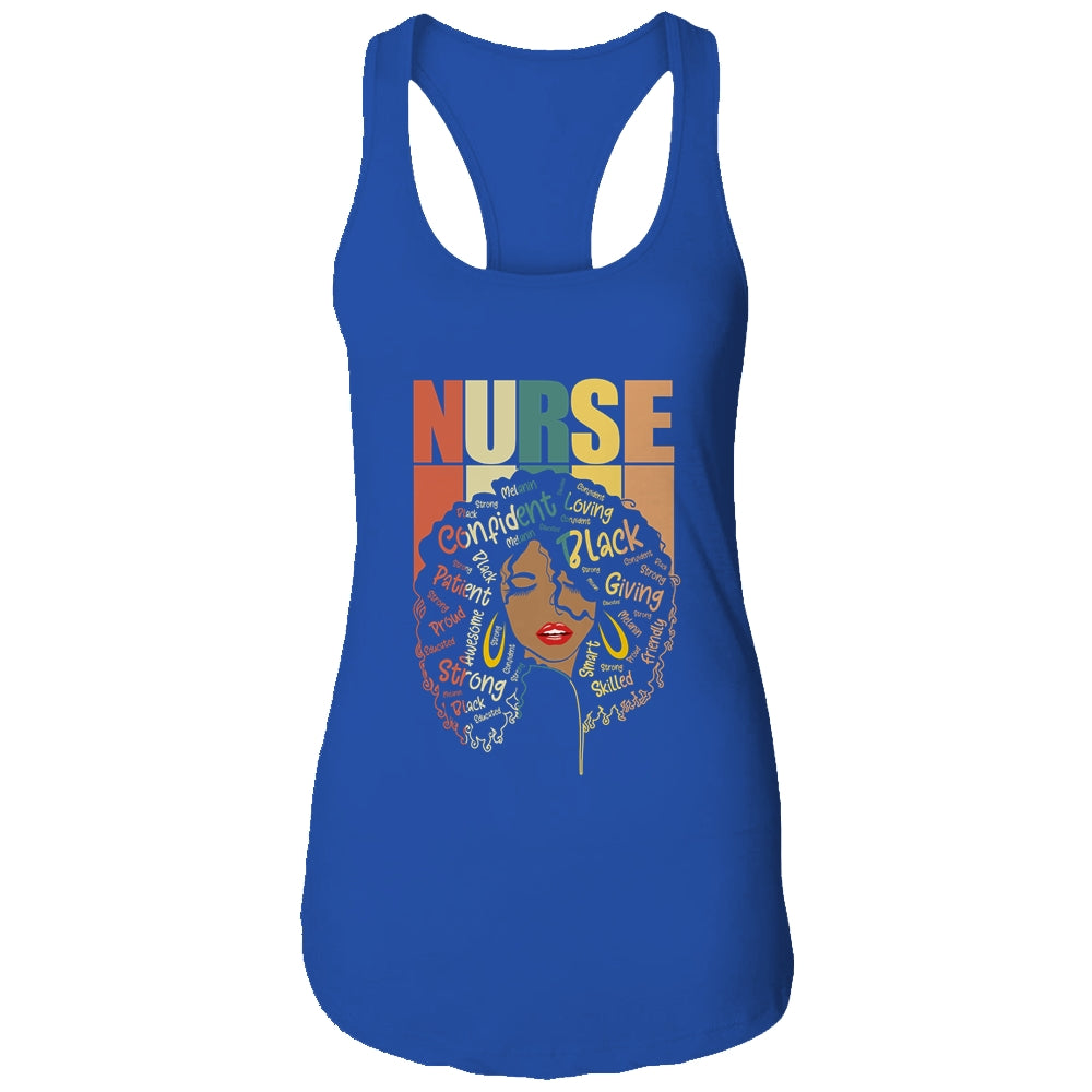 Black Woman Nurse Afro Retro Black History Month T-Shirt & Tank Top | Teecentury.com