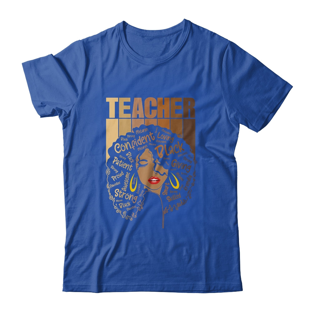 Black Woman Teacher Afro Retro Black History Month T-Shirt & Tank Top | Teecentury.com