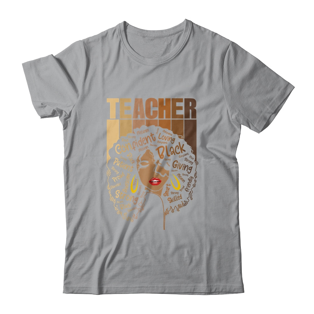 Black Woman Teacher Afro Retro Black History Month T-Shirt & Tank Top | Teecentury.com