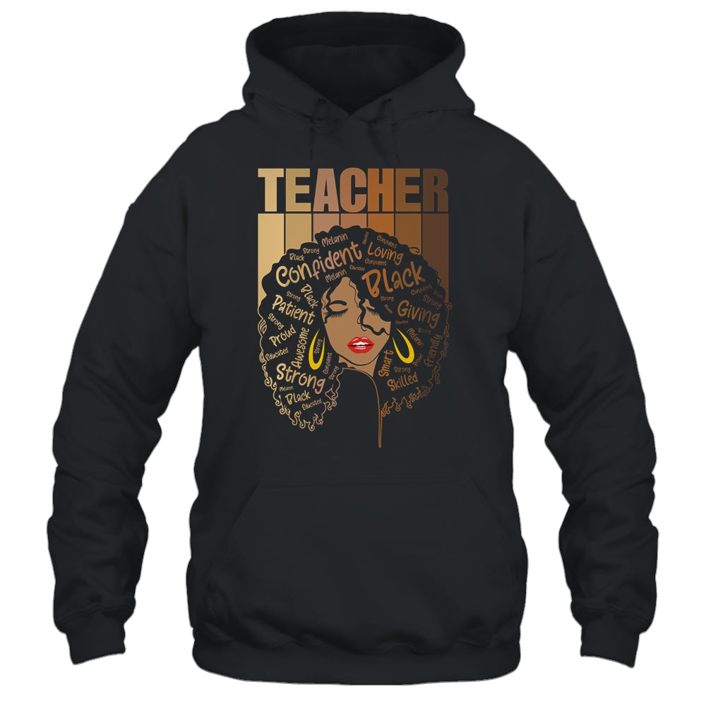 Black Woman Teacher Afro Retro Black History Month T-Shirt & Tank Top | Teecentury.com