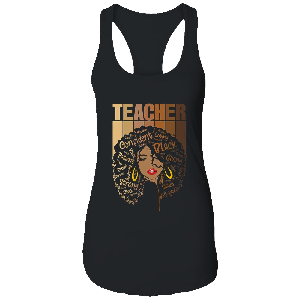 Black Woman Teacher Afro Retro Black History Month T-Shirt & Tank Top | Teecentury.com