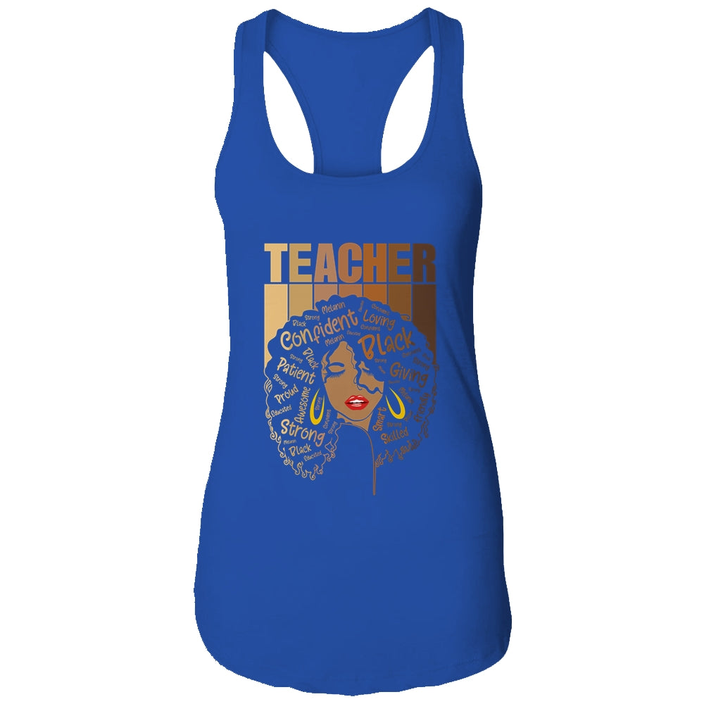 Black Woman Teacher Afro Retro Black History Month T-Shirt & Tank Top | Teecentury.com