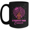 Black Women Queen Stronger Than Breast Cancer Pink Ribbon Mug Coffee Mug | Teecentury.com