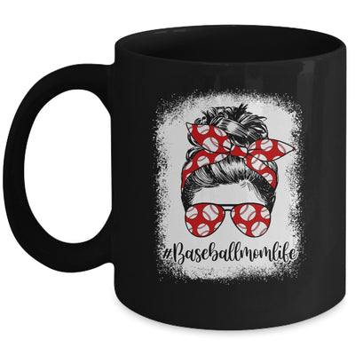 Bleached Baseball Mom Life Messy Bun Baseball Player Mom Mug Coffee Mug | Teecentury.com