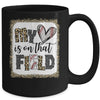 Bleached Leopard Baseball Mom My Heart Is On That Field Mug | teecentury