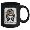 Bleached Life Wrestling Mom Women Leopard Messy Bun Glasses Mug | teecentury