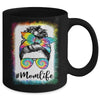 Bleached Messy Bun Mom Life Tie Dye Mother's Day Mug | teecentury