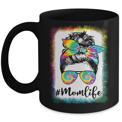 Bleached Messy Bun Mom Life Tie Dye Mother's Day Mug | teecentury