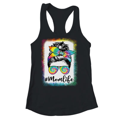 Bleached Messy Bun Mom Life Tie Dye Mother's Day Shirt & Tank Top | teecentury