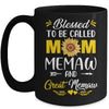 Blessed To Be Called Mom Memaw Great Memaw Mothers Day Mug | teecentury