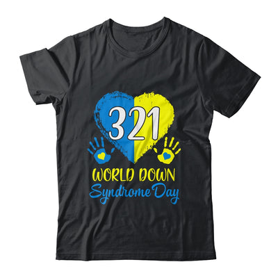 Blue Yellow Heart 21 World Down Syndrome Awareness Day Shirt & Hoodie | teecentury