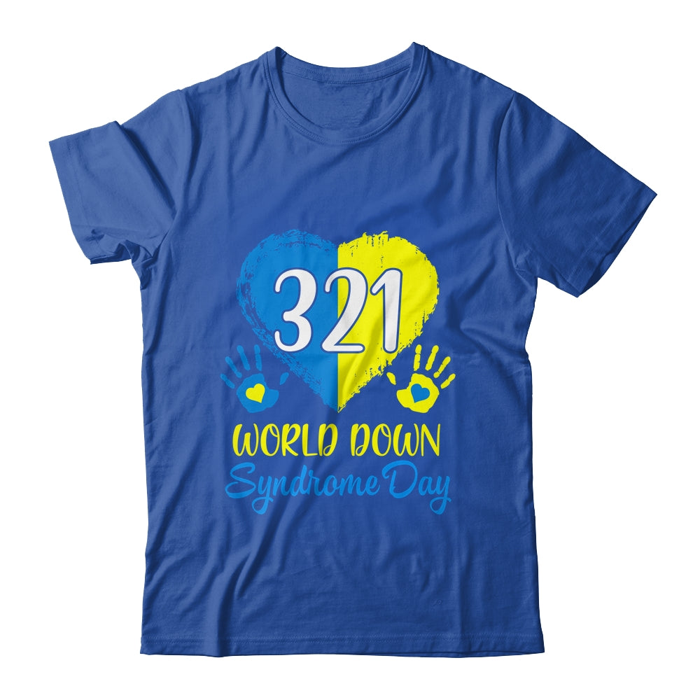 Blue Yellow Heart 21 World Down Syndrome Awareness Day Shirt & Hoodie | teecentury