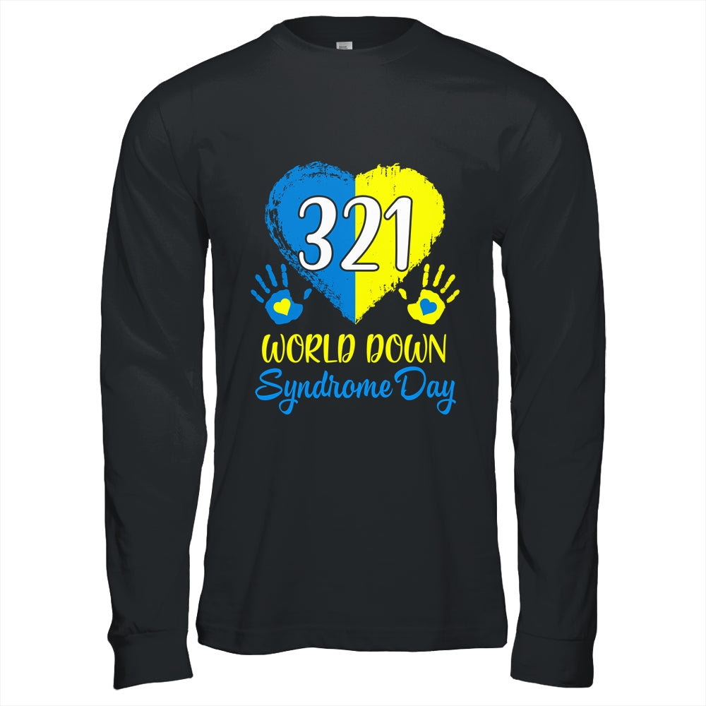 Blue Yellow Heart 21 World Down Syndrome Awareness Day Shirt & Hoodie | teecentury