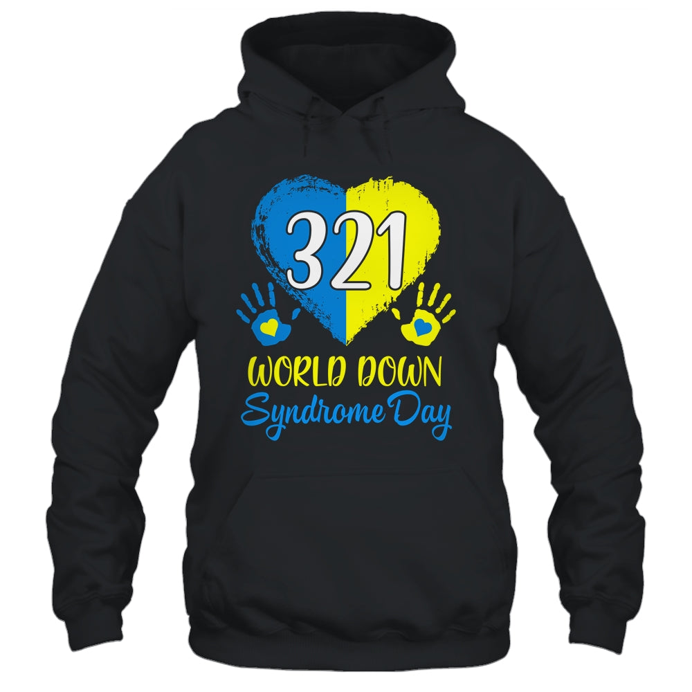 Blue Yellow Heart 21 World Down Syndrome Awareness Day Shirt & Hoodie | teecentury