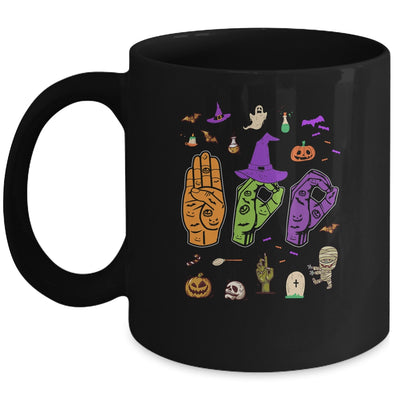 Boo American Sign Language Pride ASL Deaf Halloween Gift Mug Coffee Mug | Teecentury.com