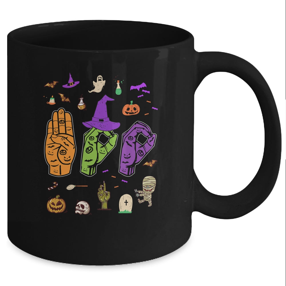 Boo American Sign Language Pride ASL Deaf Halloween Gift Mug Coffee Mug | Teecentury.com