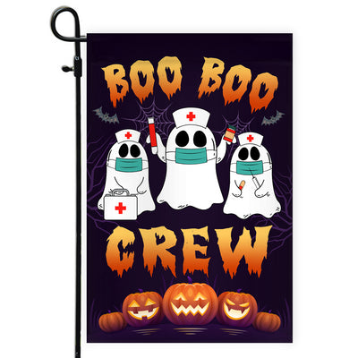 Boo Boo Crew Halloween Flag Ghost Doctor Paramedic EMT Nurse Halloween Flag | Teecentury.com