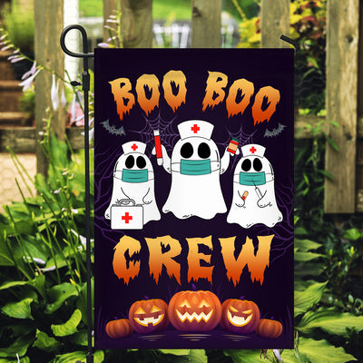 Boo Boo Crew Halloween Flag Ghost Doctor Paramedic EMT Nurse Halloween Flag | Teecentury.com