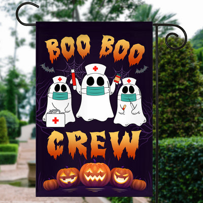 Boo Boo Crew Halloween Flag Ghost Doctor Paramedic EMT Nurse Halloween Flag | Teecentury.com