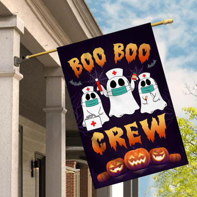 Boo Boo Crew Halloween Flag Ghost Doctor Paramedic EMT Nurse Halloween Flag | Teecentury.com