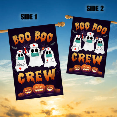 Boo Boo Crew Halloween Flag Ghost Doctor Paramedic EMT Nurse Halloween Flag | Teecentury.com