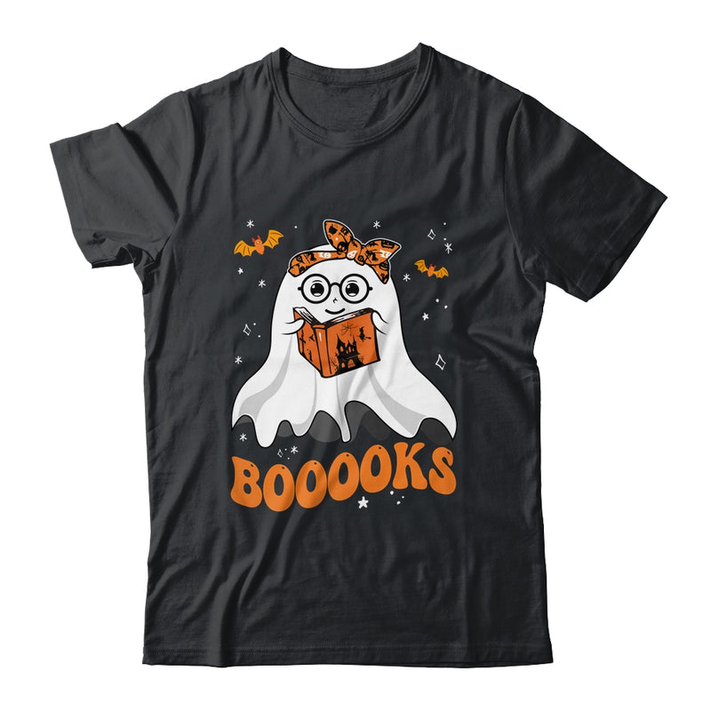 Booooks Cute Ghost Reading Library Books Halloween Teacher Shirt ...