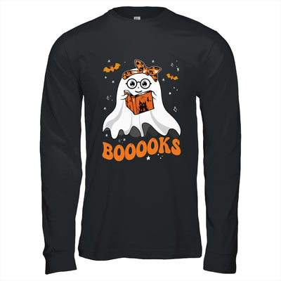 Booooks Cute Ghost Reading Library Books Halloween Teacher Shirt & Hoodie | teecentury