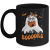 Booooks Cute Ghost Reading Library Books Halloween Teacher Mug | teecentury