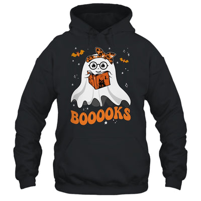 Booooks Cute Ghost Reading Library Books Halloween Teacher Shirt & Hoodie | teecentury