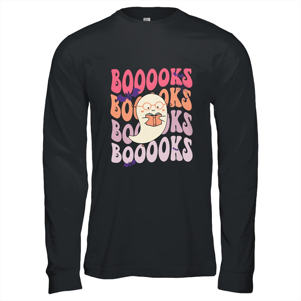 Booooks Groovy Cute Ghost Book Retro Reading Halloween Shirt & Hoodie | teecentury