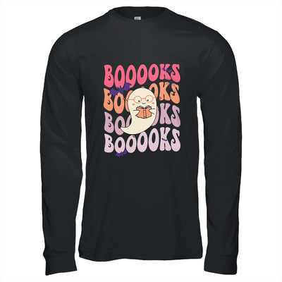 Booooks Groovy Cute Ghost Book Retro Reading Halloween Shirt & Hoodie | teecentury