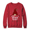 Boss Gnome Buffalo Plaid Matching Christmas Pajama Gift T-Shirt & Sweatshirt | Teecentury.com