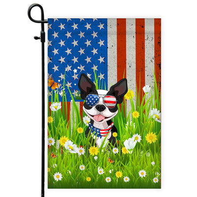 Boston Terrier American USA Flag 4th of July Dog Lover On Independence Day | teecentury