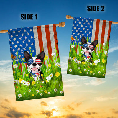 Boston Terrier American USA Flag 4th of July Dog Lover On Independence Day | teecentury