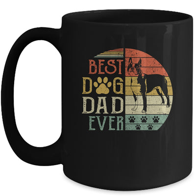 Boston Terrier Best Dog Dad Ever Vintage Father's Day Retro Mug Coffee Mug | Teecentury.com