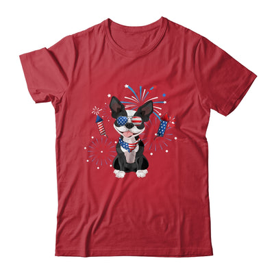 Boston Terrier Dog American USA Flag 4th of July Lover Shirt & Tank Top | teecentury