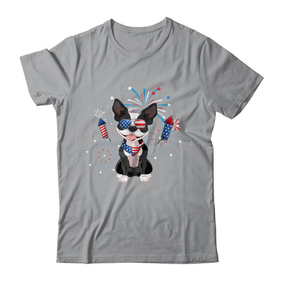 Boston Terrier Dog American USA Flag 4th of July Lover Shirt & Tank Top | teecentury