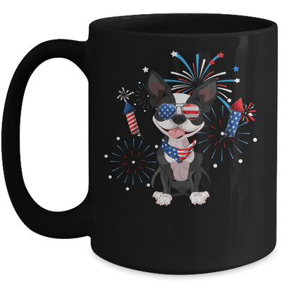 Boston Terrier Dog American USA Flag 4th of July Lover Mug | teecentury