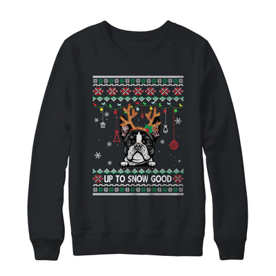 Boston Terrier Dog Reindeer Ugly Christmas Xmas T-Shirt & Sweatshirt | Teecentury.com