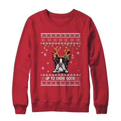 Boston Terrier Dog Reindeer Ugly Christmas Xmas T-Shirt & Sweatshirt | Teecentury.com