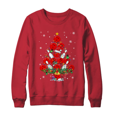 Bowling Christmas Tree Santa Pickleball X Mas Lights Shirt & Sweatshirt | teecentury